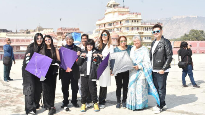 Bollywood celebrity photographer Dabboo Ratnani flew a kite at City Palace