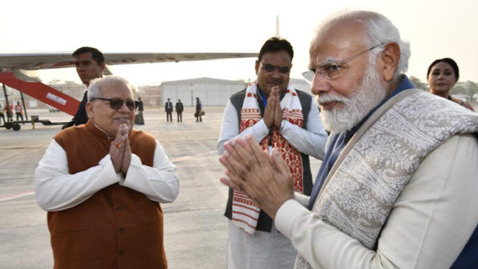 Governor Kalraj Mishra and Chief Minister Bhajan Lal Sharma bid emotional farewell to Prime Minister Modi.