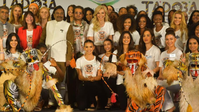 71st Miss World team supports 'Save the Tiger' campaign