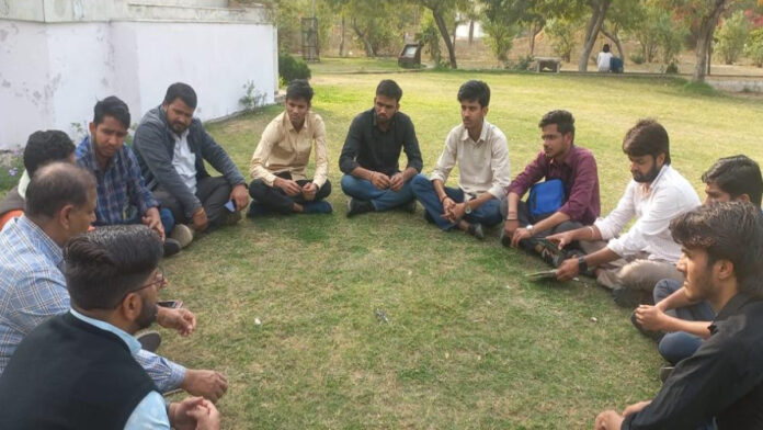 Student representatives held a meeting demanding holding student union elections in Rajasthan University.