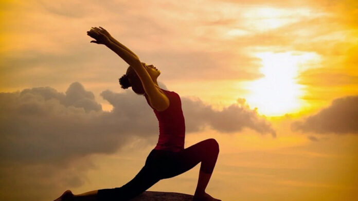 Collective Surya Namaskar at Albert Hall on Surya Saptami today.