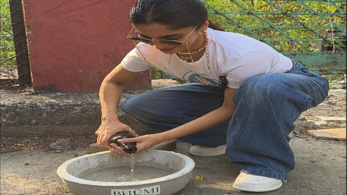 Bhumi Pednekar installed several water bowls to protect animals and birds from the heat