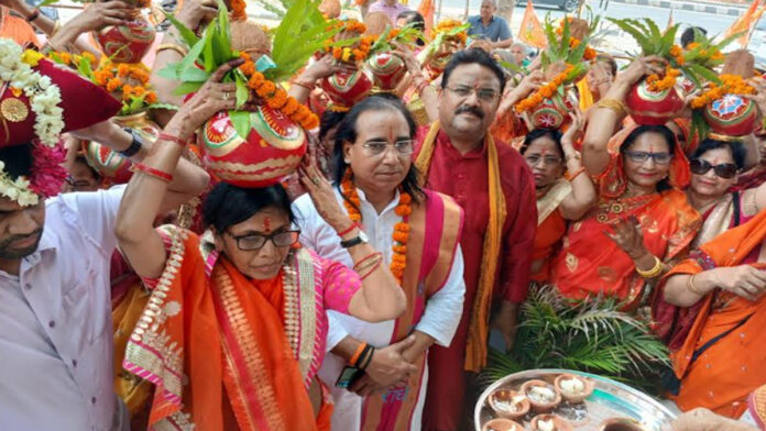 Shakti Kalash reached Kalwad, welcomed with a procession