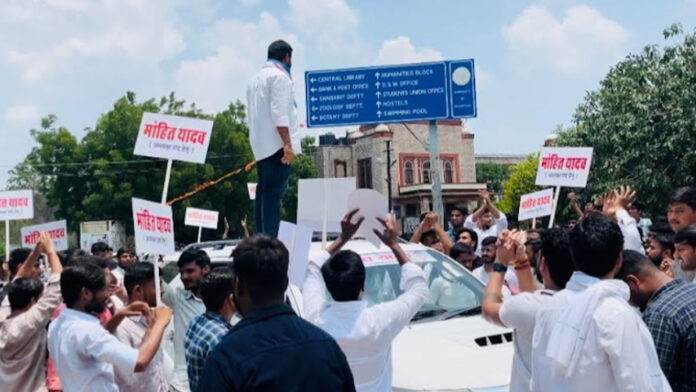 Rajasthan University protest over twelve demands including student union elections