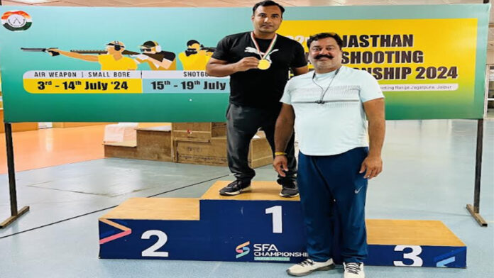 Sushil Kumar Meena won gold medal in Trap Shooting Para event in 22nd Rajasthan State Championship