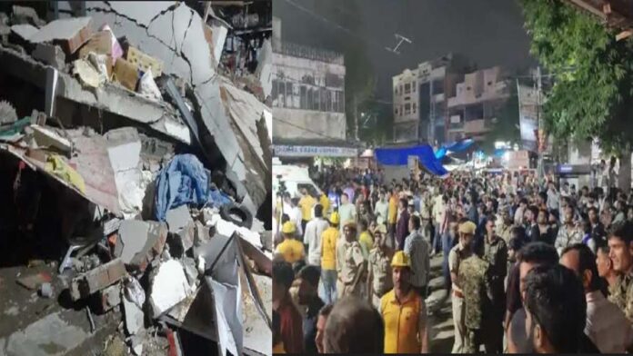 A building under construction suddenly collapsed