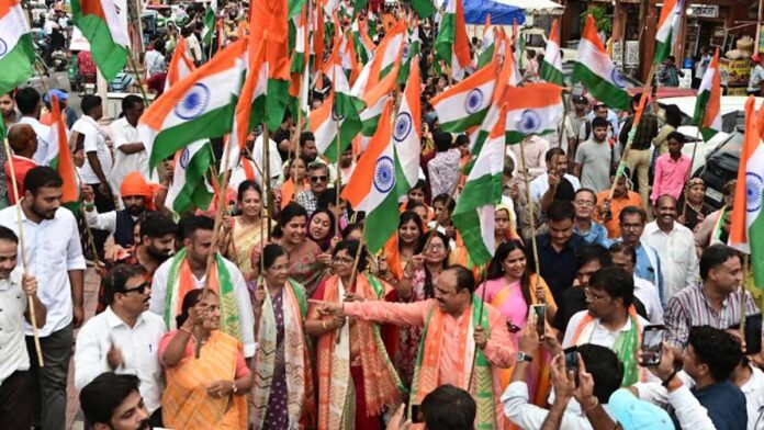 Chief Minister Bhajan Lal Sharma inaugurated the Tiranga Yatra under the 