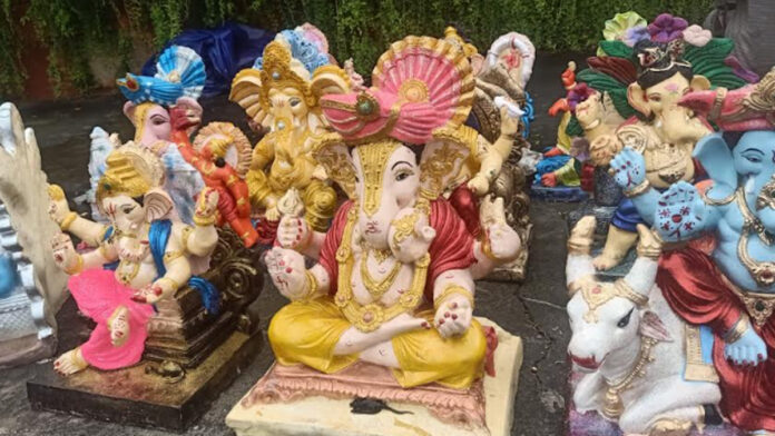 Idols of Ganpati Bappa decorated in the markets