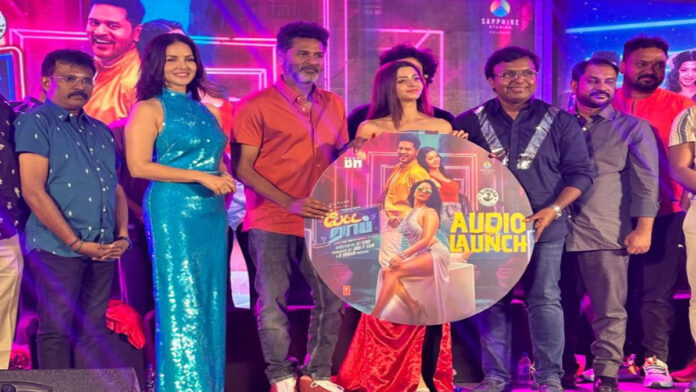 Sunny Leone attended the audio launch of 'Petta Rap' song 'Vechi Seyuthe' with Prabhu Deva