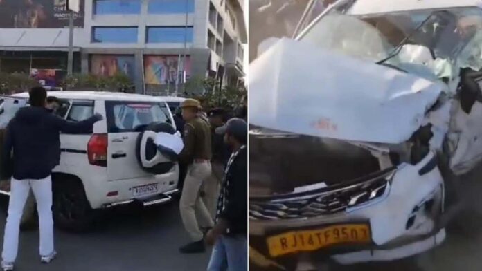 A high speed taxi car rammed into the Chief Minister's convoy